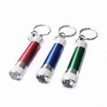 Luces coloridas de Keychain del metal portable con la insignia impresa para la iluminación exterior