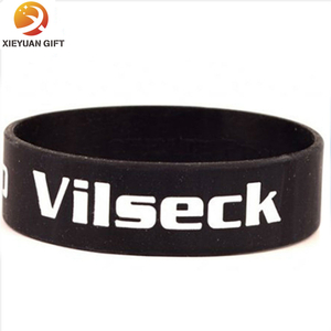 Wristband escrito impresión de encargo del silicio del negro de los Wristbands del silicón