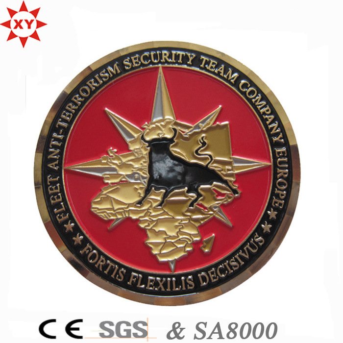 Moneda libre del metal de la aleación 3D del cinc de Sampl con insignia de la policía de la divisa