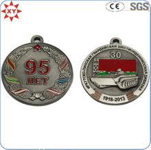 Medallas suaves antiguas plateadas del esmalte de la aduana 95